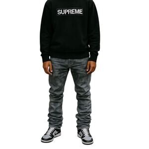 Men’s Vale Lives Stack Denim Jeans Tie Dye Acid Wash Mens 32